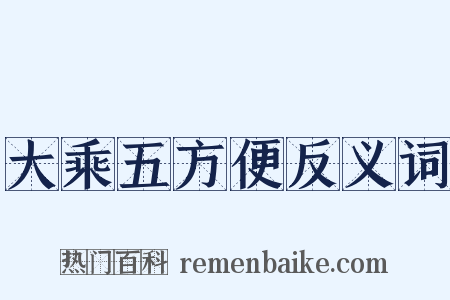大乘五方便反义词是什么意思的图片